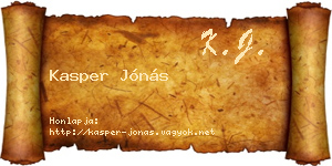 Kasper Jónás névjegykártya